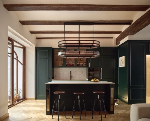 cocina integrada vinculada al patio